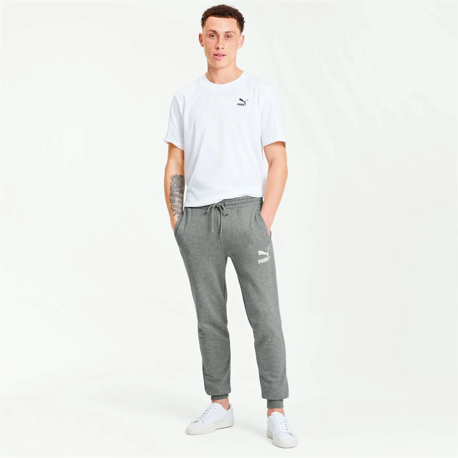 Puma Classic Fleece Sweat Pants - Grey - Image 4