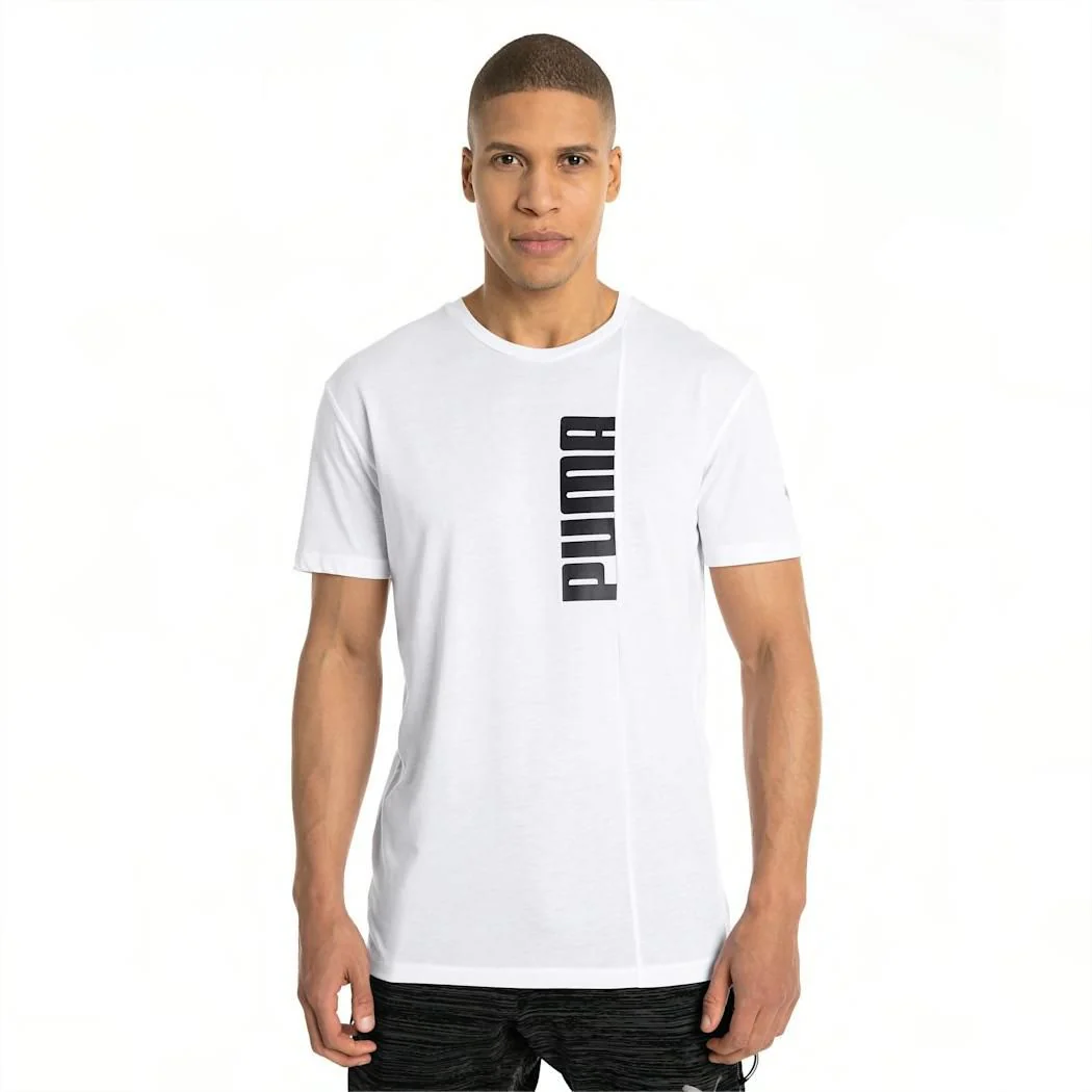 Puma Energy Triblend Graphic Running T Shirt - White - Image 3