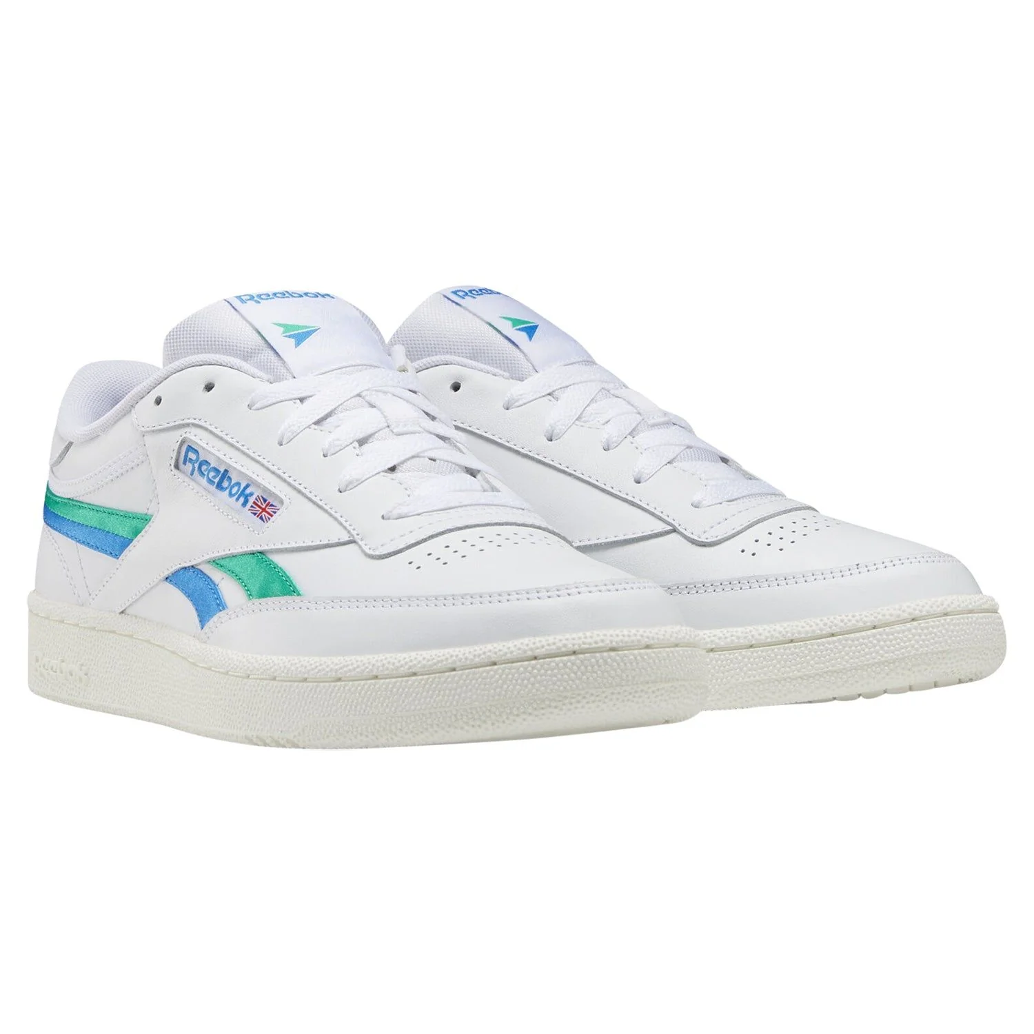 Reebok Classics Club C Revenge Shoes - White / Blue / Green - Image 2