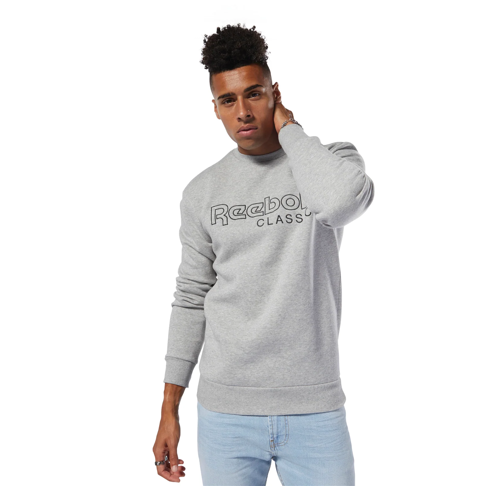 Reebok Classics Logo Crew Sweatshirt - Grey - Image 3