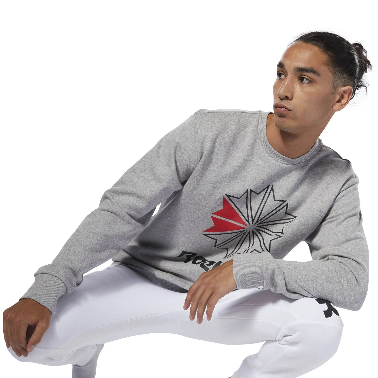 Reebok Classics Retro Starcrest Crew Neck Sweatshirt - Grey - Image 4