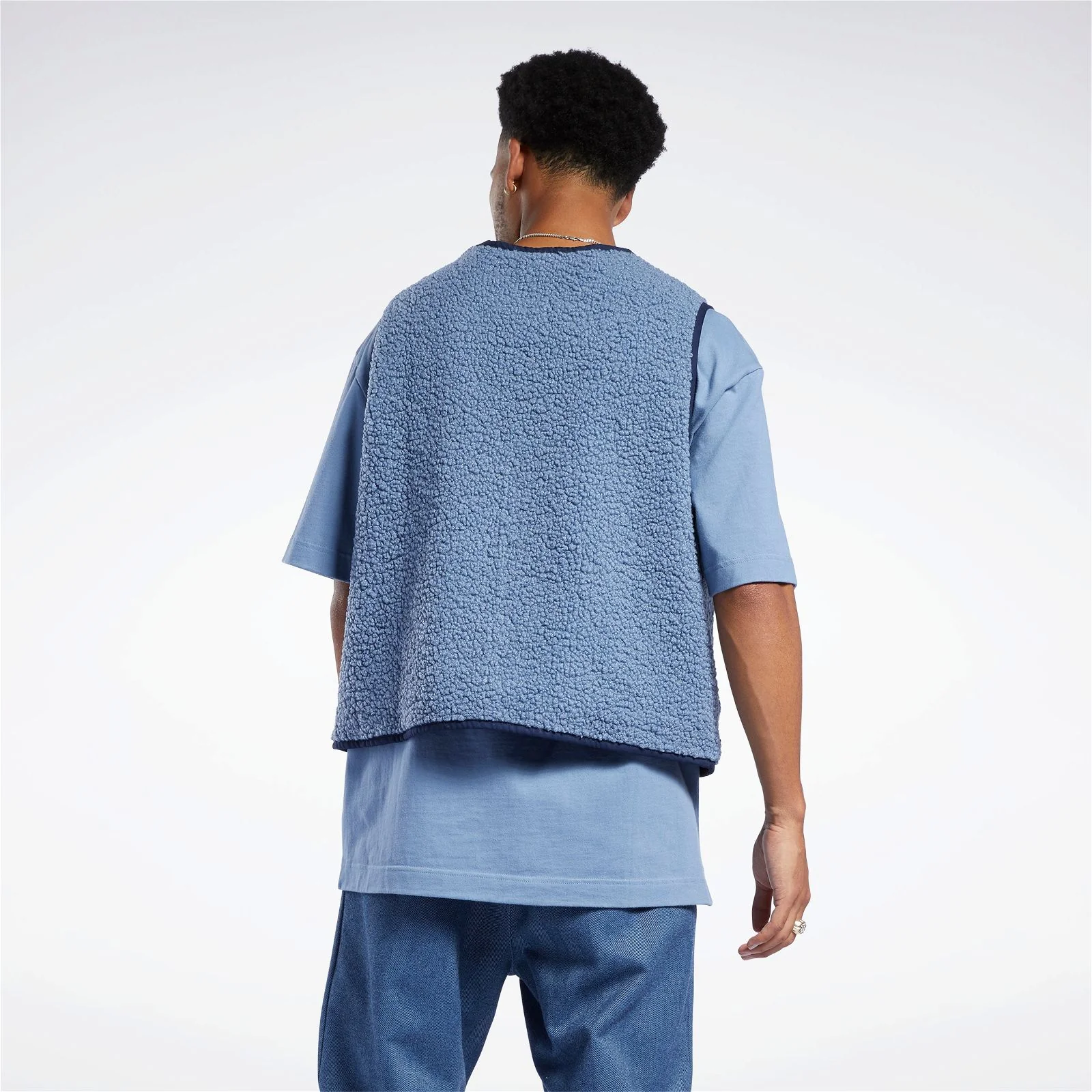 Reebok Classics Sherpa Vest Gilet - Blue - Image 3