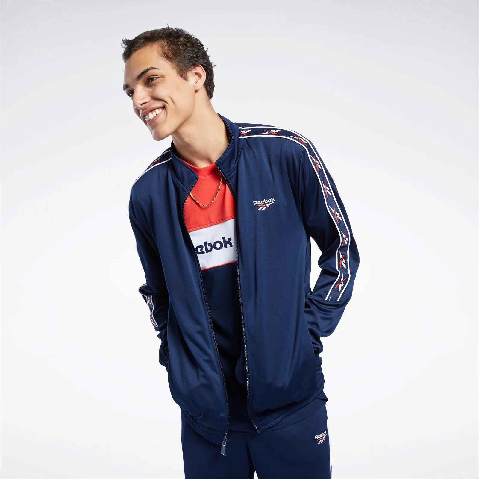 Reebok Classics Vector Tape Track Jacket - Navy - Image 2