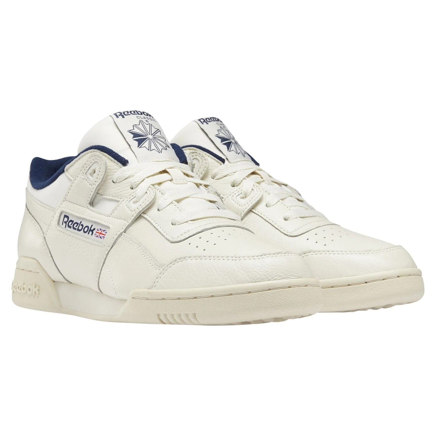 Reebok Classics Workout Plus Shoes - Chalk/Navy - Image 2