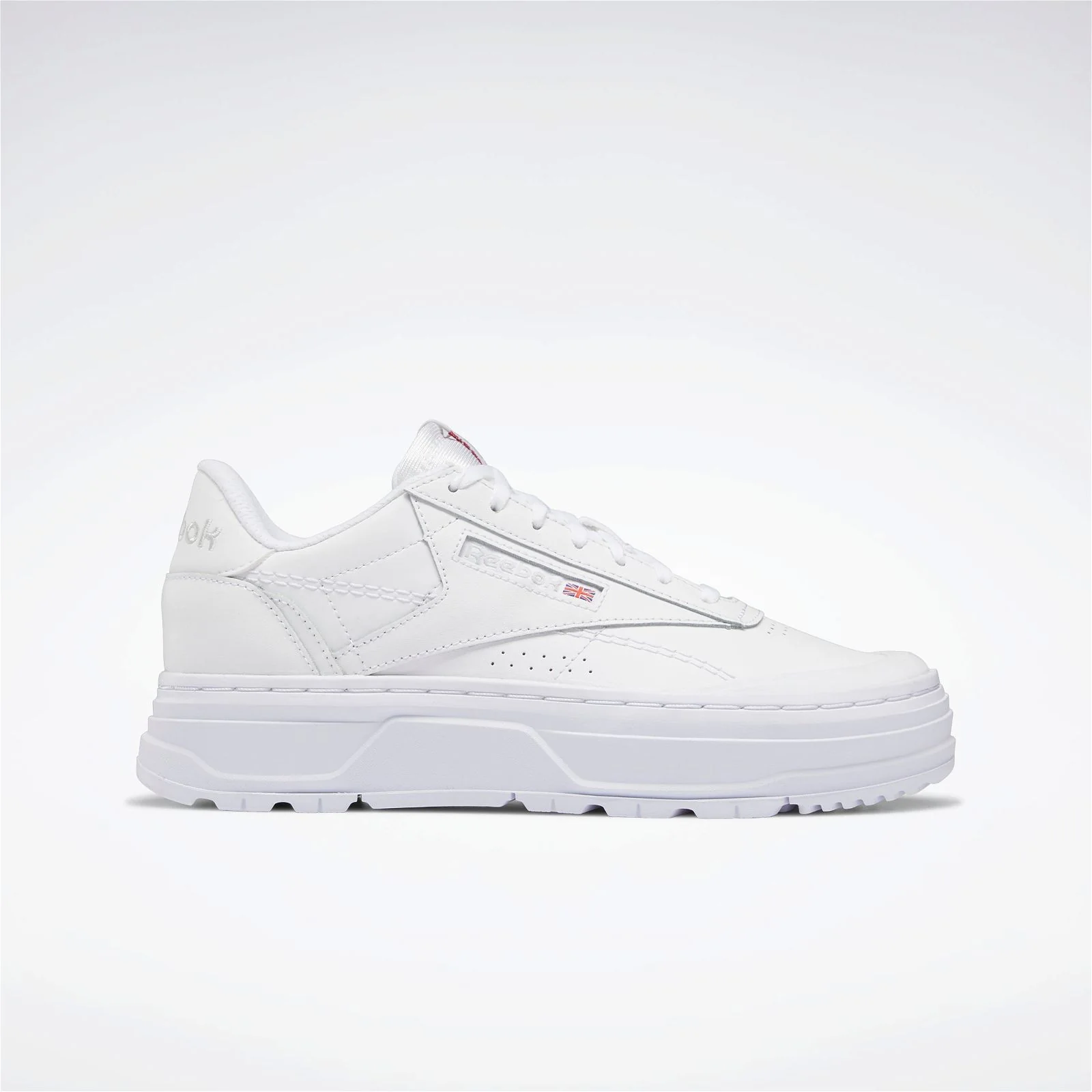 Reebok Womens Club C Double Geo Platform Shoes - White - Image 4