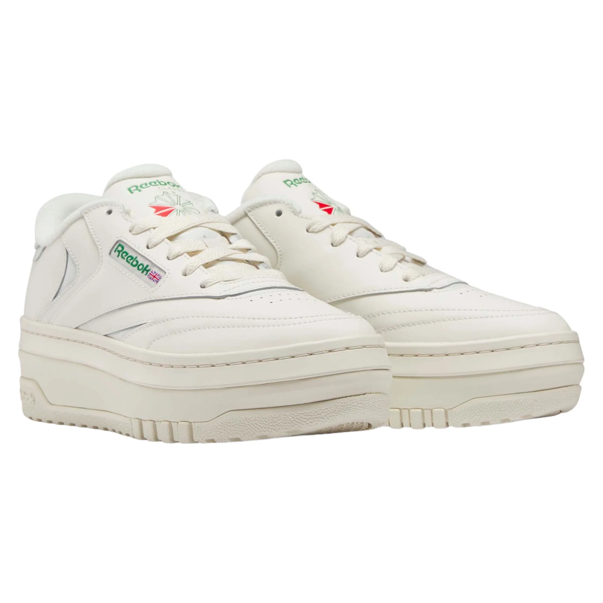 Reebok Womens Club C Extra Platform Shoes - Chalk Green - Image 2