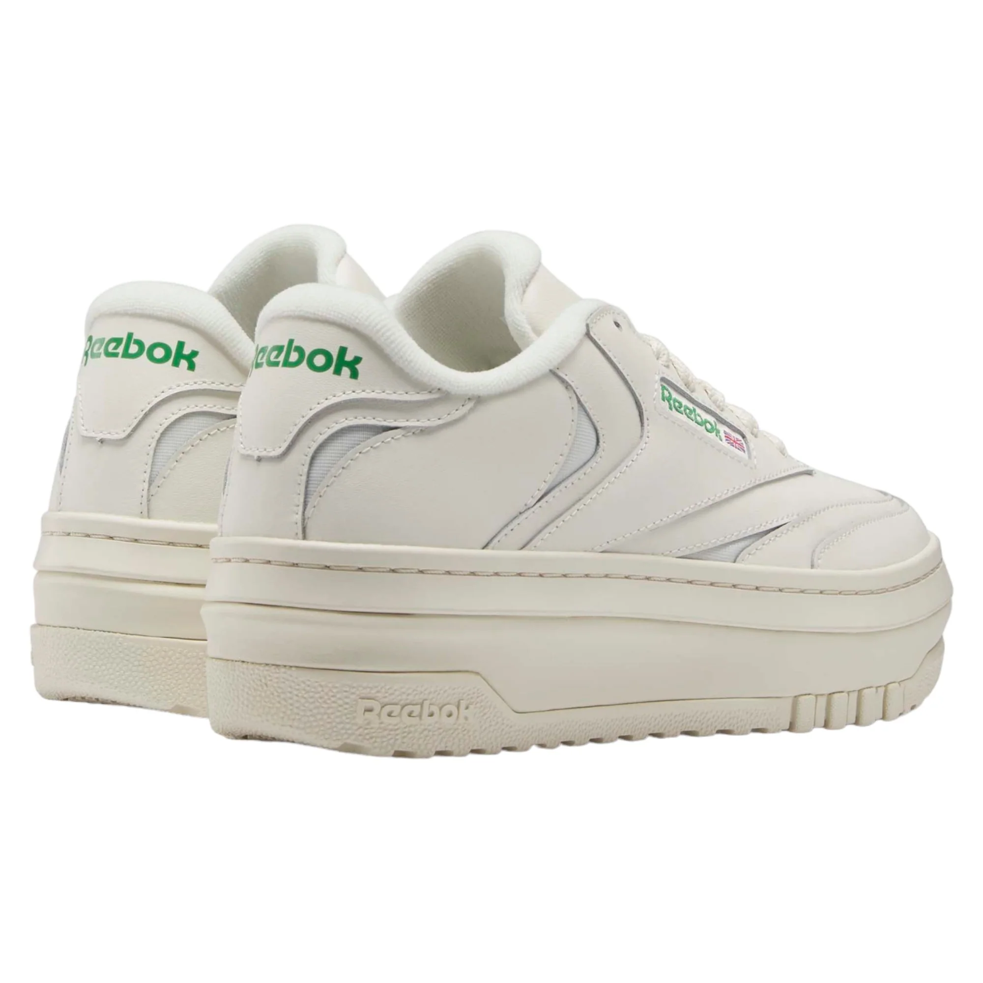 Reebok Womens Club C Extra Platform Shoes - Chalk Green - Image 3