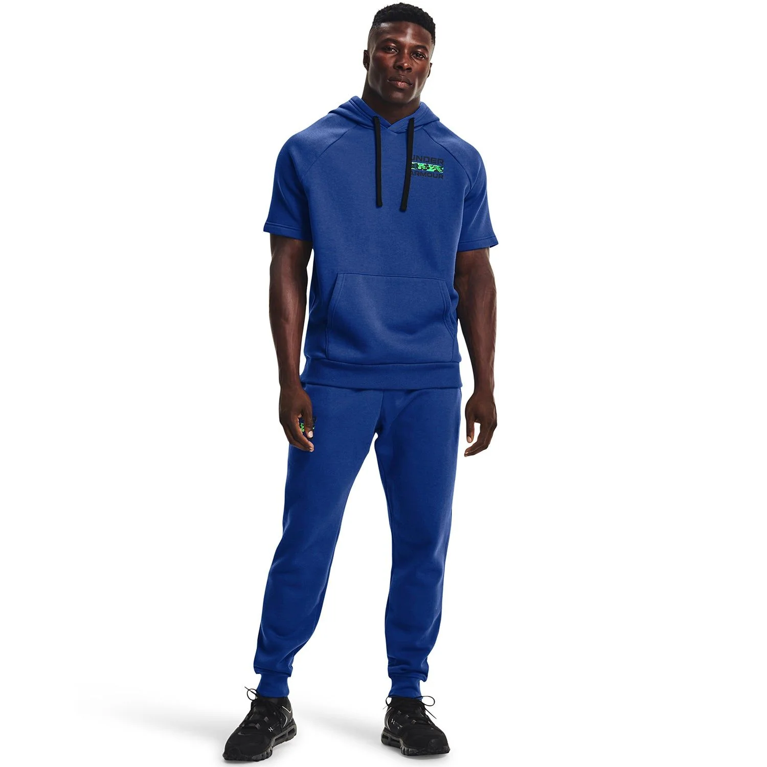 Under Armour Rival Fleece Signature Joggers - Blue - Image 5