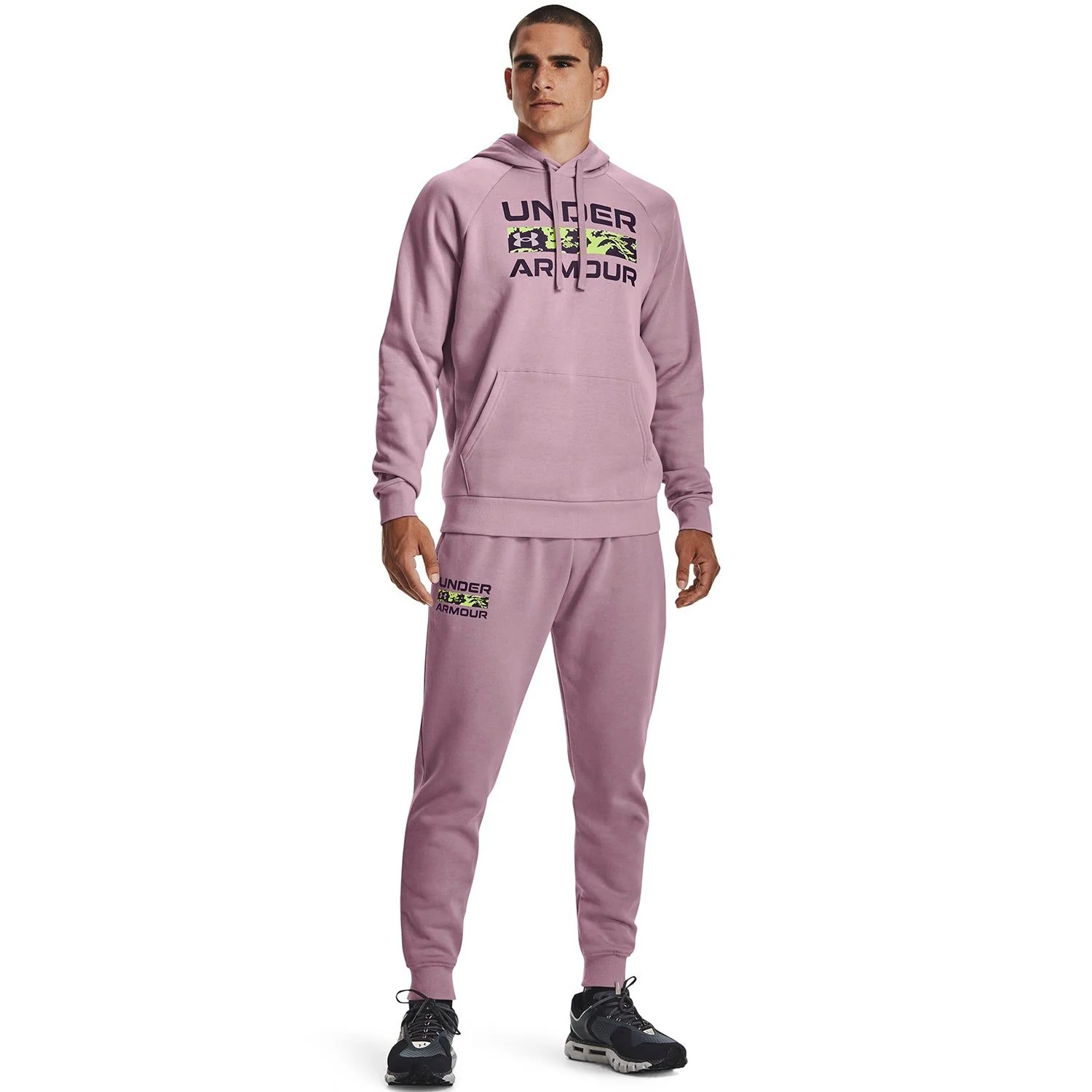 Under Armour Rival Fleece Signature Joggers - Pink - Image 5