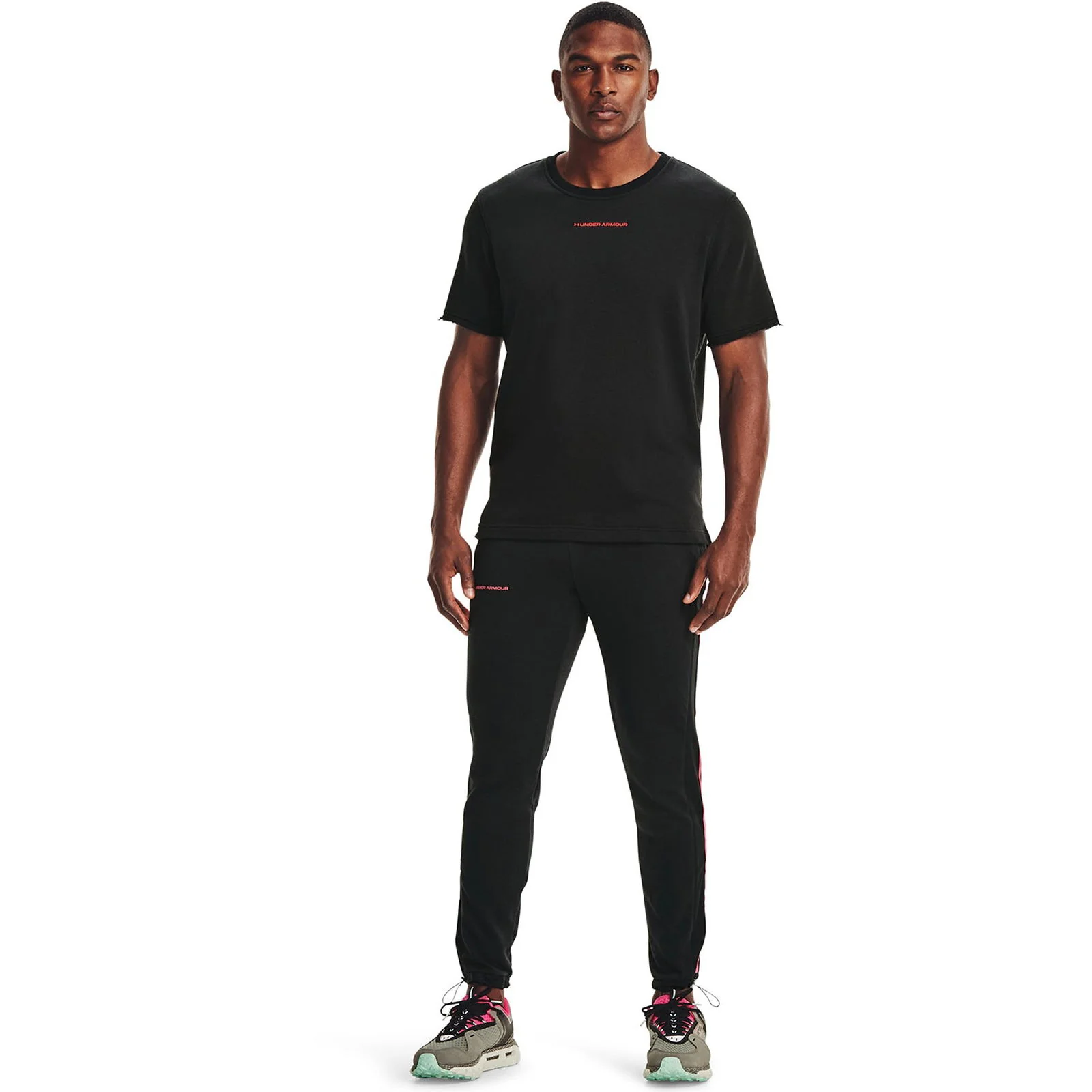 Under Armour UA Rival Terry AMP Joggers Pants - Black/Pink - Image 4