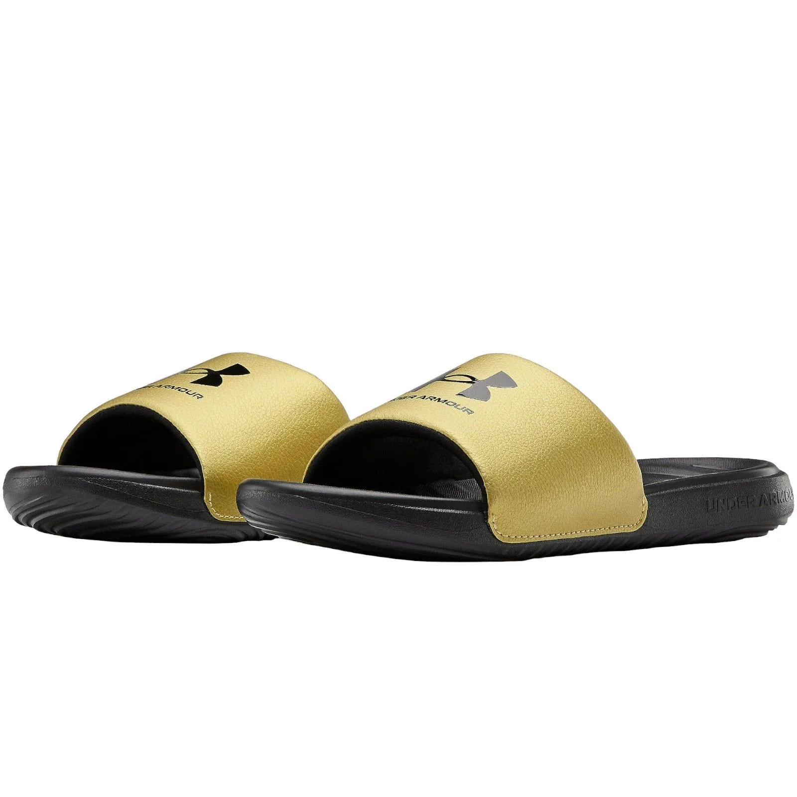 Under Armour Womens Ansa Fixed Slides - Black Gold - Image 3