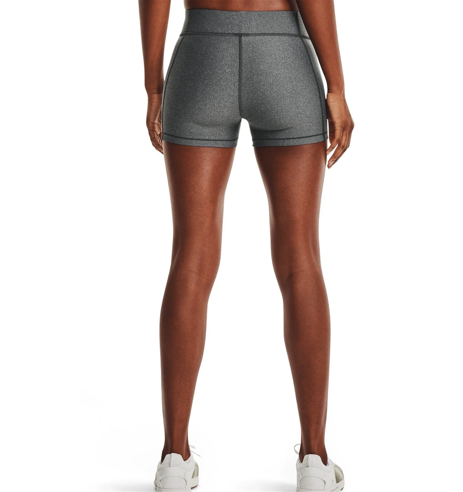 Under Armour Women's HeatGear Armour Mid-Rise Shorty - Grey - Image 3