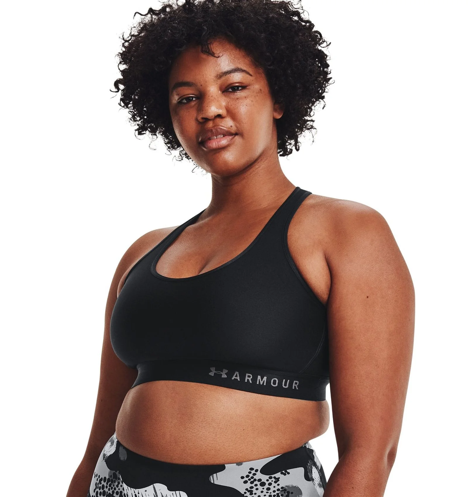 Under Armour Womens HeatGear Mid Keyhole Sports Bra - Black - Image 4