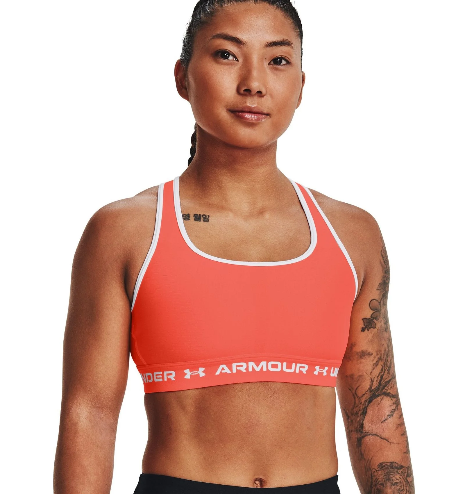 Under Armour Women's Mid Crossback Sports Bra - Orange - Image 4