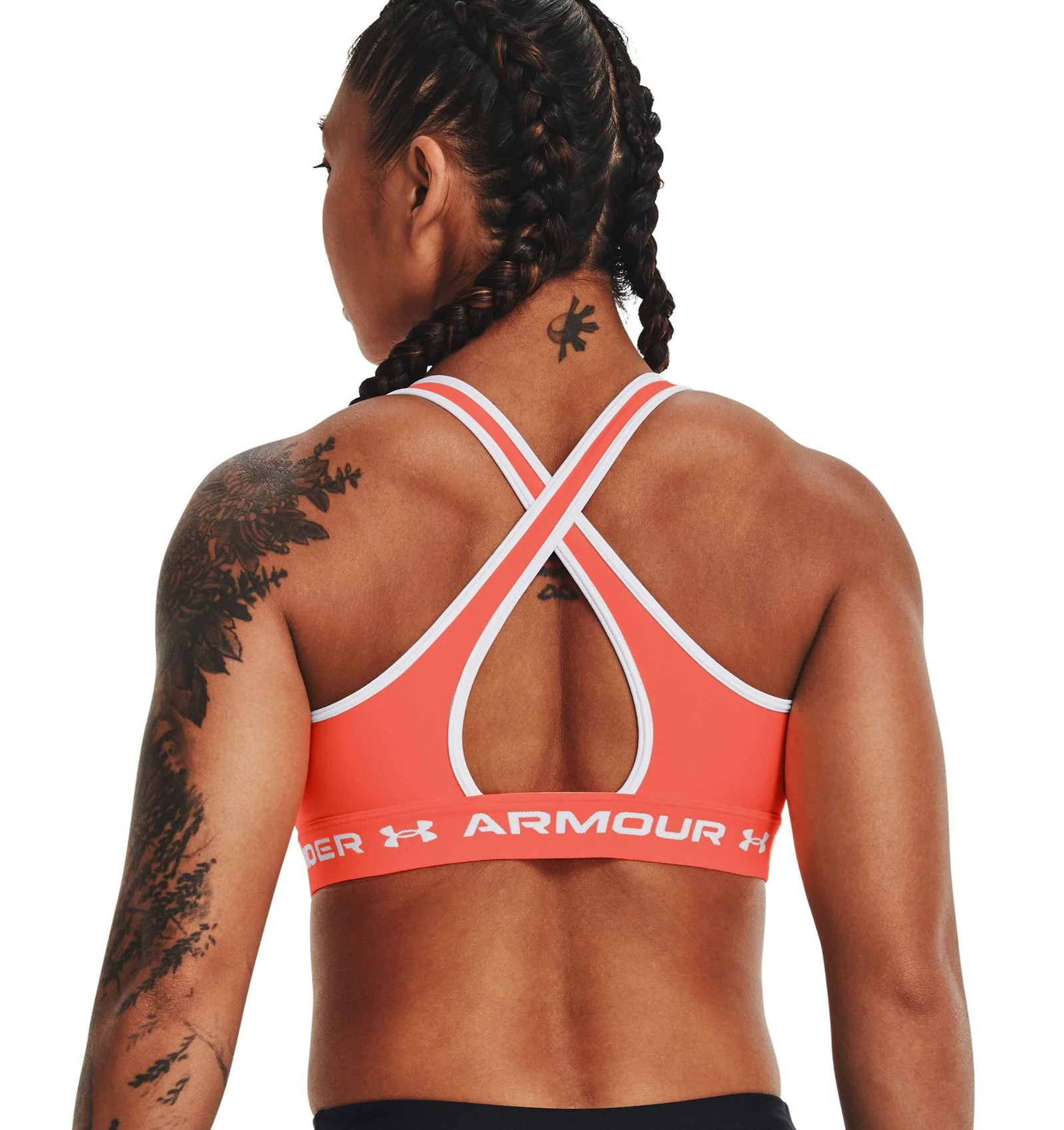 Under Armour Women's Mid Crossback Sports Bra - Orange - Image 5