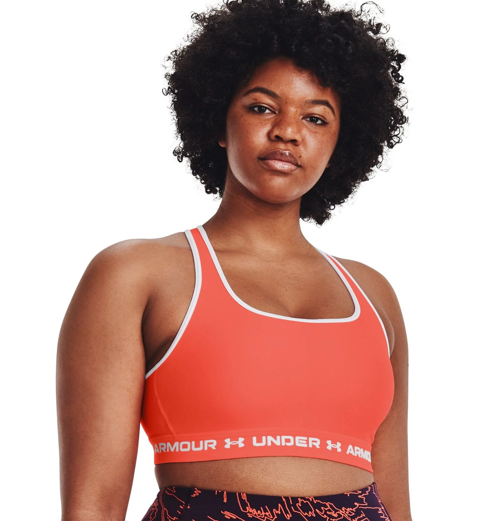 Under Armour Women's Mid Crossback Sports Bra - Orange - Image 6