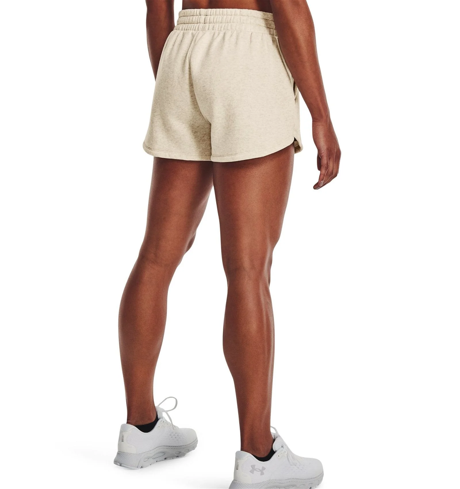 Under Armour Women's Rival Fleece Shorts - Oatmeal - Image 2
