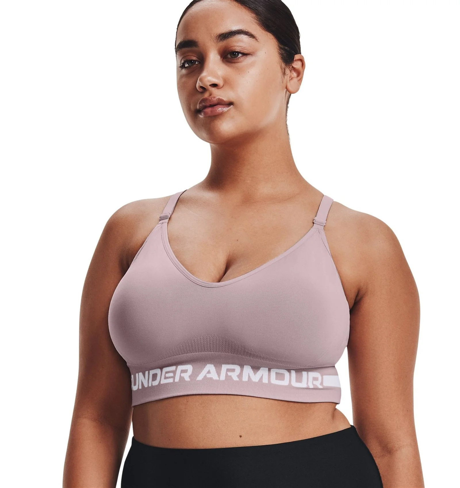 Under Armour Women's Seamless Low Long Sports Bra - Dash Pink - Image 6