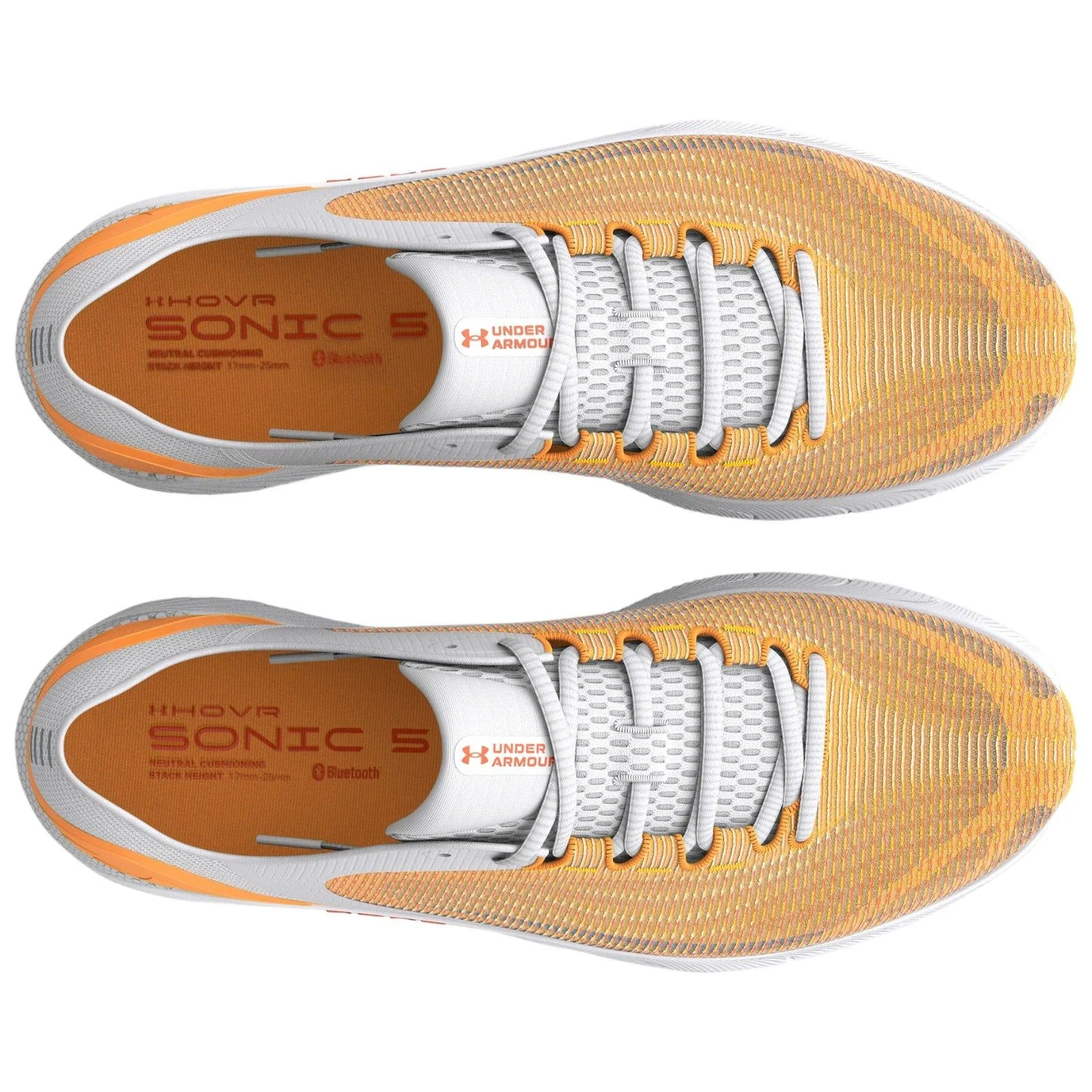 Under Armour Womens UA HOVR Sonic 5 Breeze Running Shoes - White Orange - Image 4